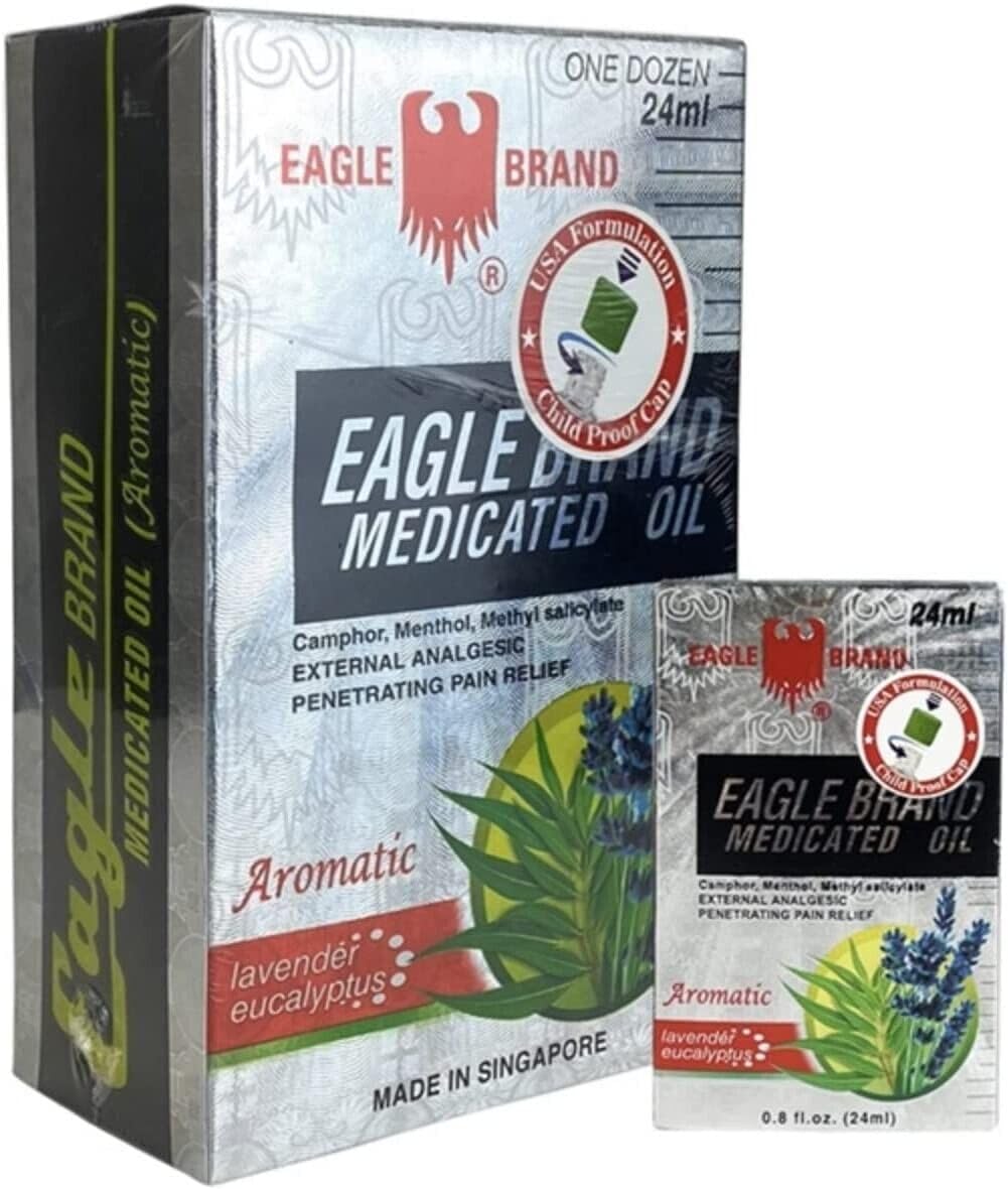 Dầu gió Chai màu Bạc 24mL (12 chai) - Eagle Brand Medicated Oil